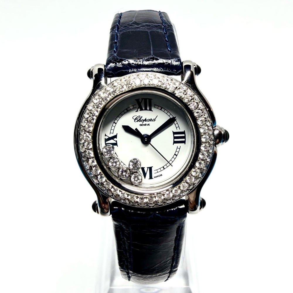 CHOPARD HAPPY SPORT Quartz 26mm Steel 1TCW+ Diamond 5 Floating Diamonds Watch